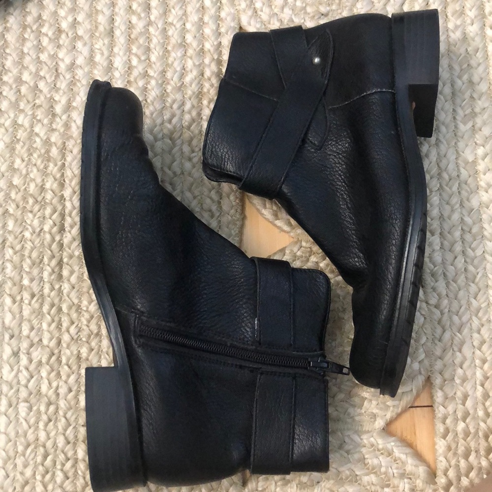 Leather ankle booties